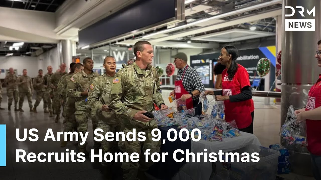 НЕИЗДАННОЕ ВИДЕО: Тысячи новобранцев армии США отправляются домой на Рождество, поскольку обучени...