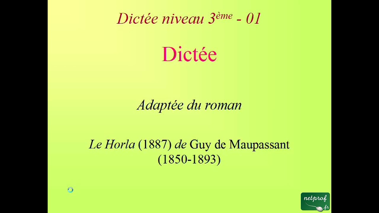 Dictée niveau 3ème - 01. L'écriture des nombres en lettres. La lettre 