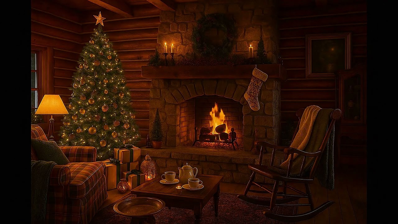 Cozy Fireplace Ambience with Soft Piano Music – Relaxation, Sleep, Meditation & Stress Relief