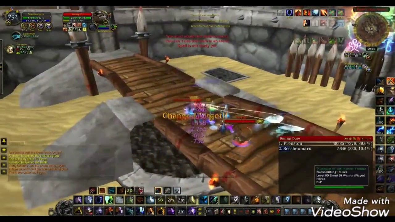 WoW MoP 5.4.8 2v2 PvP Enhancement Shaman & Arms Warrior