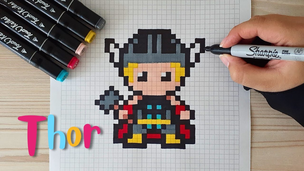 Como dibujar a THOR en PIXEL ART – Tutorial paso a paso