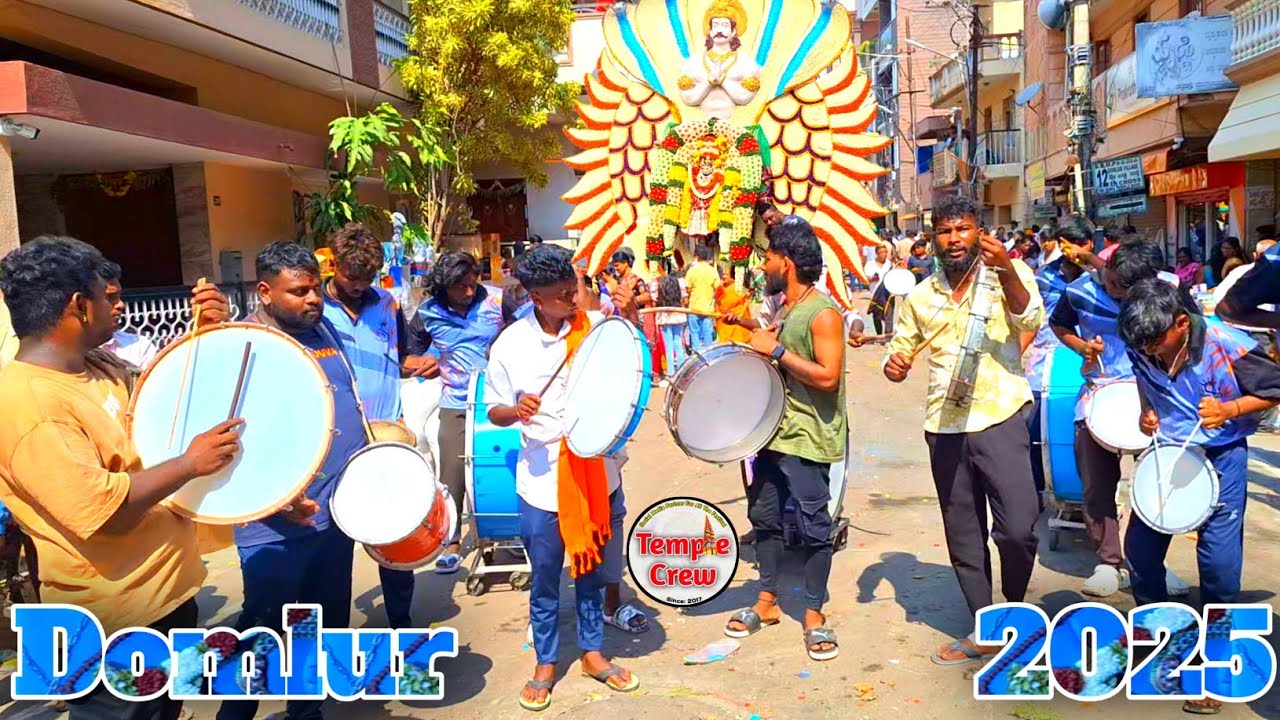 Domlur Pallaki Utsava 2025 🚩 30+ Pallaki 😍 Lovely Domlur People ❤️ Tamate Dance | Temple Crew