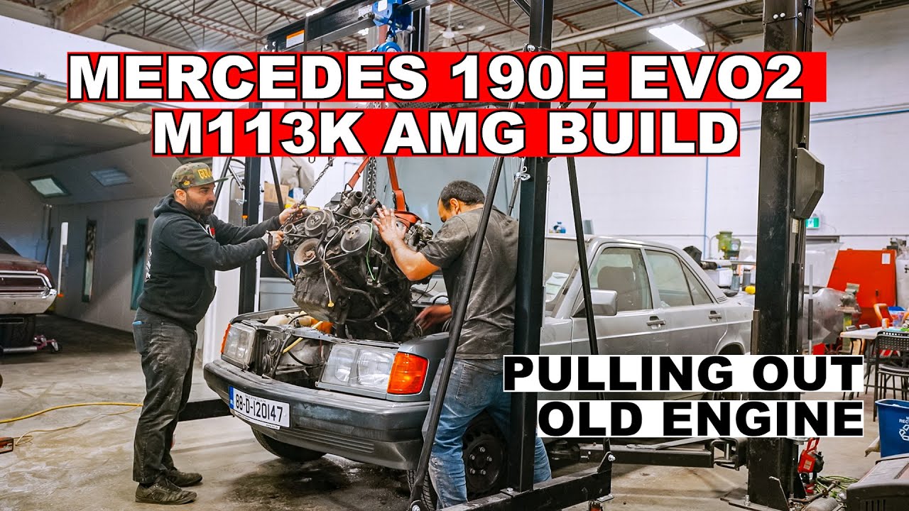 Mercedes 190E EVO2 M113K Supercharged V8 Build Part 1 - Pulling The Old Engine Out