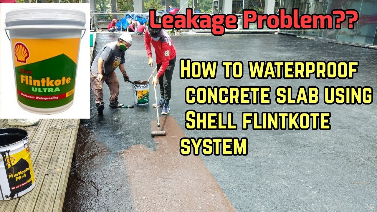 WATER PROOFING OF CONCRETE SLAB|  HOW TO APPLY SHELL FLINTKOTE SYSTEM