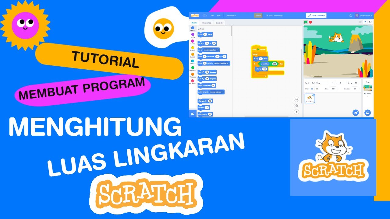 Tutorial Scratch membuat perhitungan luas lingkaran