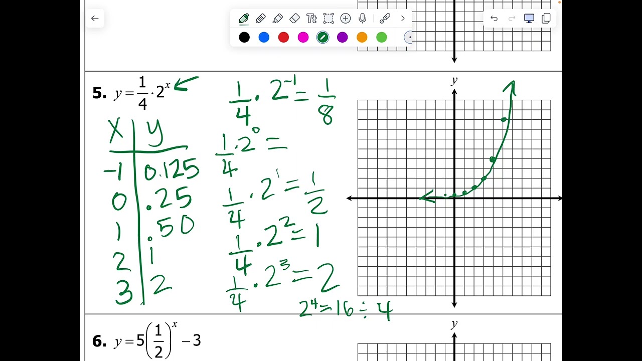 Graphing Exponential Functions p.2 (ignore range is incorrect)