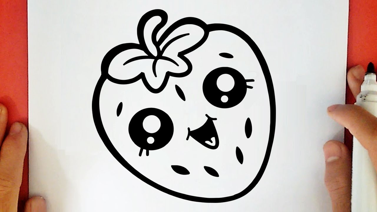 COMO DESENHAR UM MORANGO KAWAII