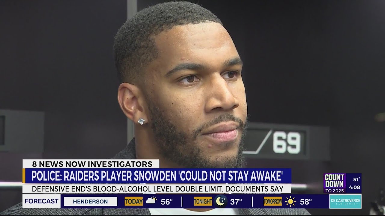 Las Vegas Raiders player Charles Snowden 'could not stay awake' during DUI arrest: police
