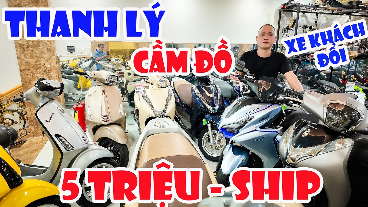 THANH LÝ CẦM ĐỒ XE KHÁCH ĐỔI VISION SH MODE AB125 VESPA LEAD NVX 155 V3 SỐC 5 TRIỆU XE MÁY GIÁ RẺ