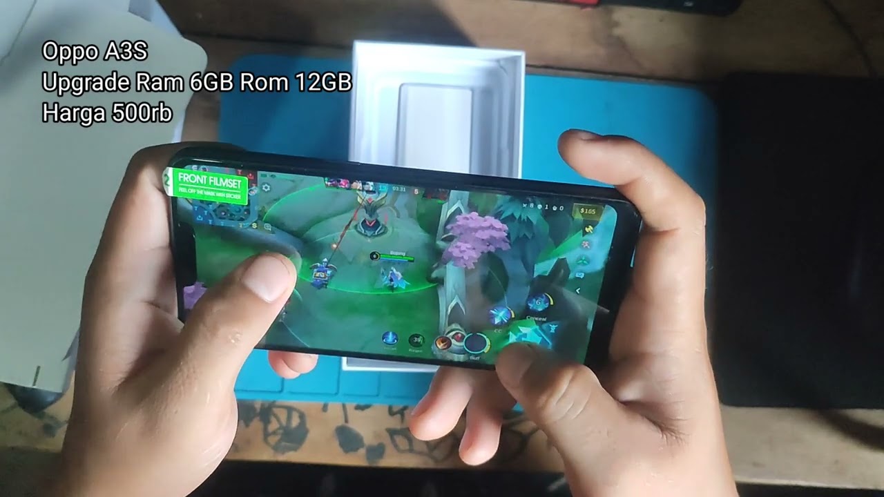 Oppo A3S ,500rb, Ram6 Rom 128,  Review dan test Mobile legends 6/128