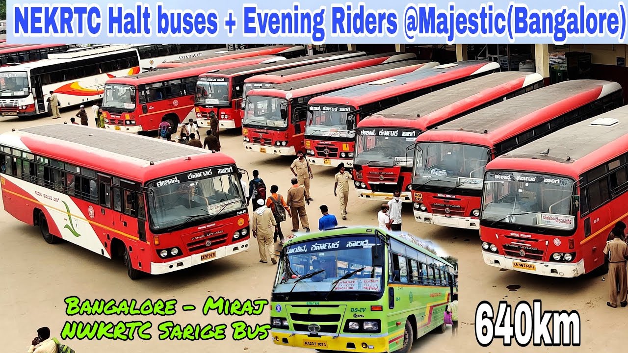 NEKRTC Buses at Kempegowda Bus Terminal -1 | Night Riders | Halt buses
