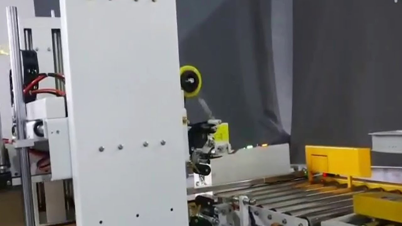 Fully automatic H type carton sealing machine folding flap edge corner tapes sealer equipment