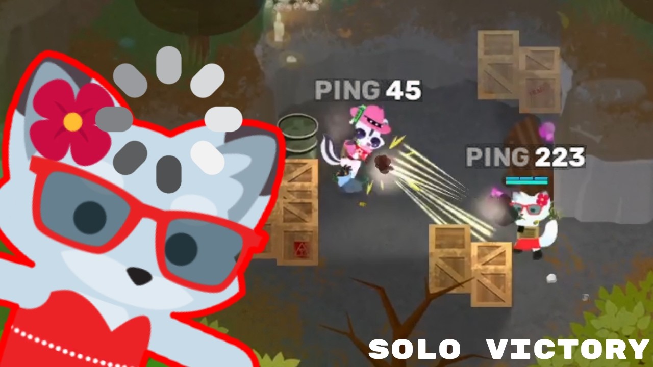 I win while i have 200+ ping (Super Animal Royale - Solo Victory)