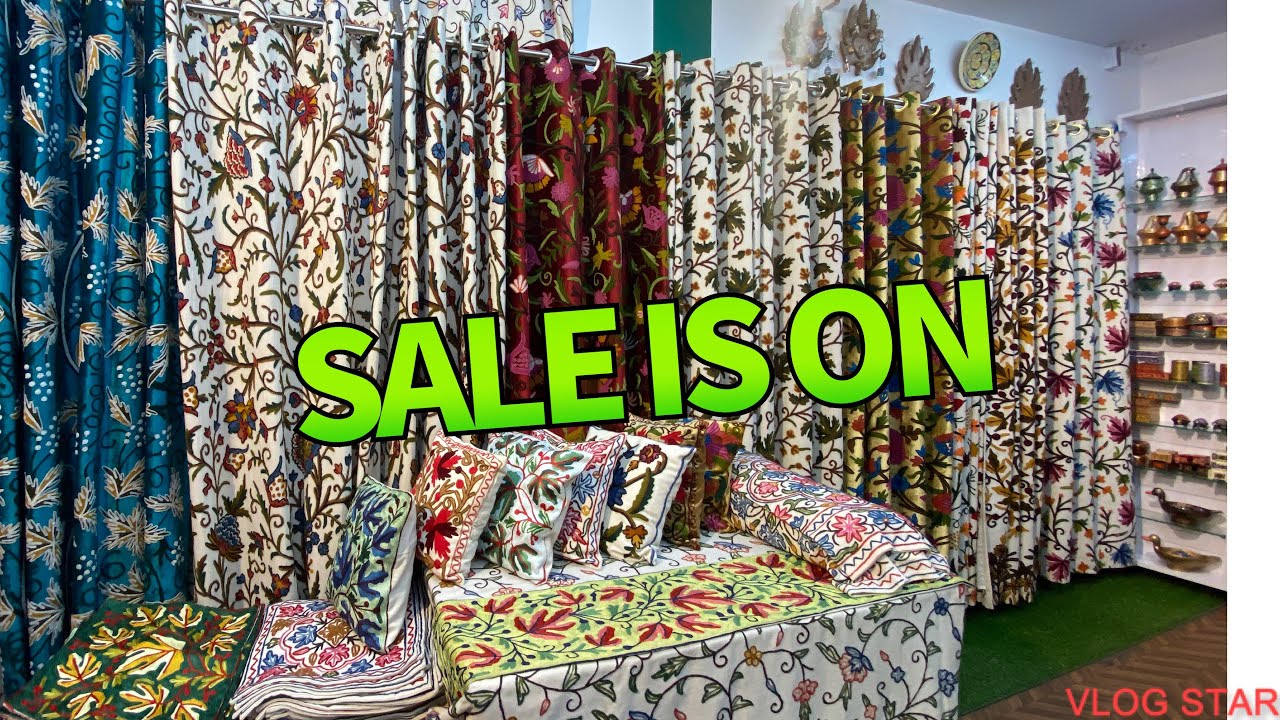 Kashmiri Crewel Curtains And Cushion Covers On Sale