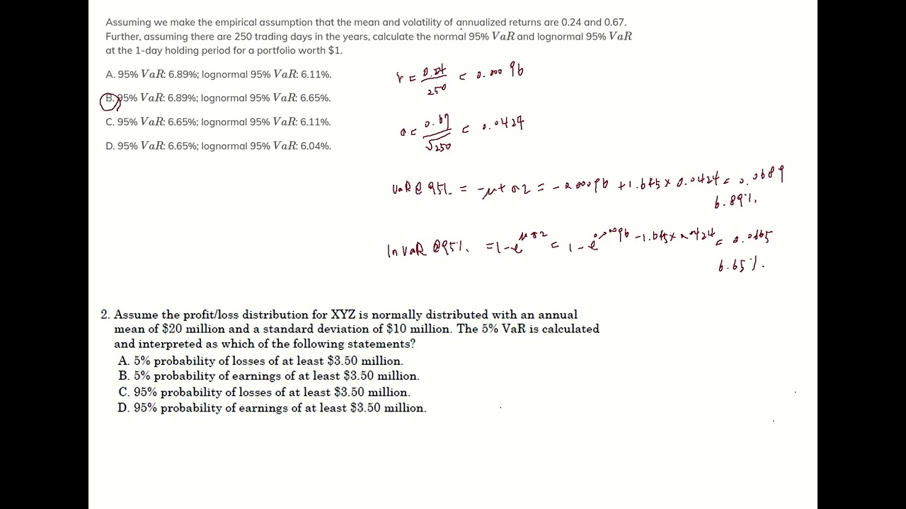 normal VaR and lognormal VaR: FRM Part2