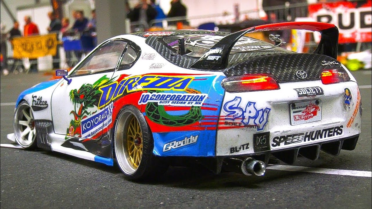 GREAT RC SCALE MODEL DRIFT CAR TOYOTA SUPRA IN DETAIL AND DRIFT PERFORMANCE!!