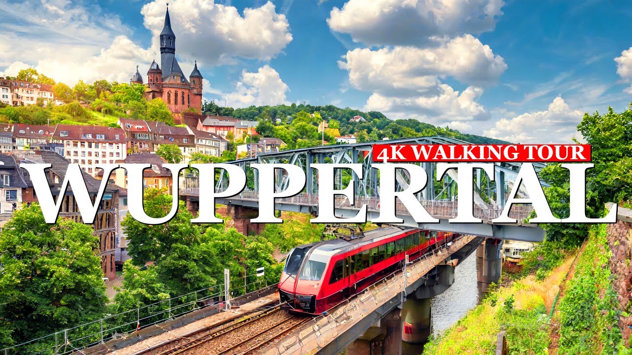 4K пешеходная экскурсия в Вуппертале,🤩 Германия, виртуальный тур