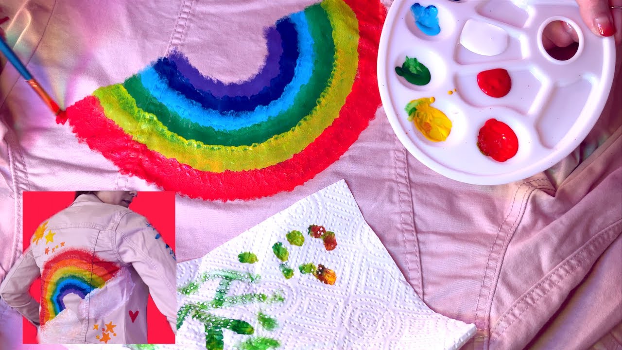 ASMR 1 HOUR PAINTING My New Jacket - Feeling like Bob Ross (but only for 1 sec lul), German/Deutsch