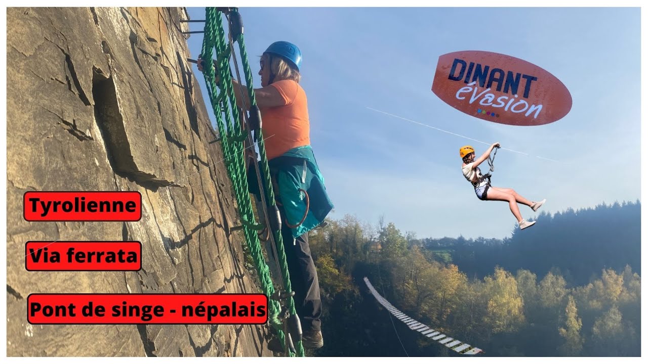 Dinant Evasion : Via Ferrata, Tyroliènnes, Ponts népalais, Pendule, passerelles suspendues, etc