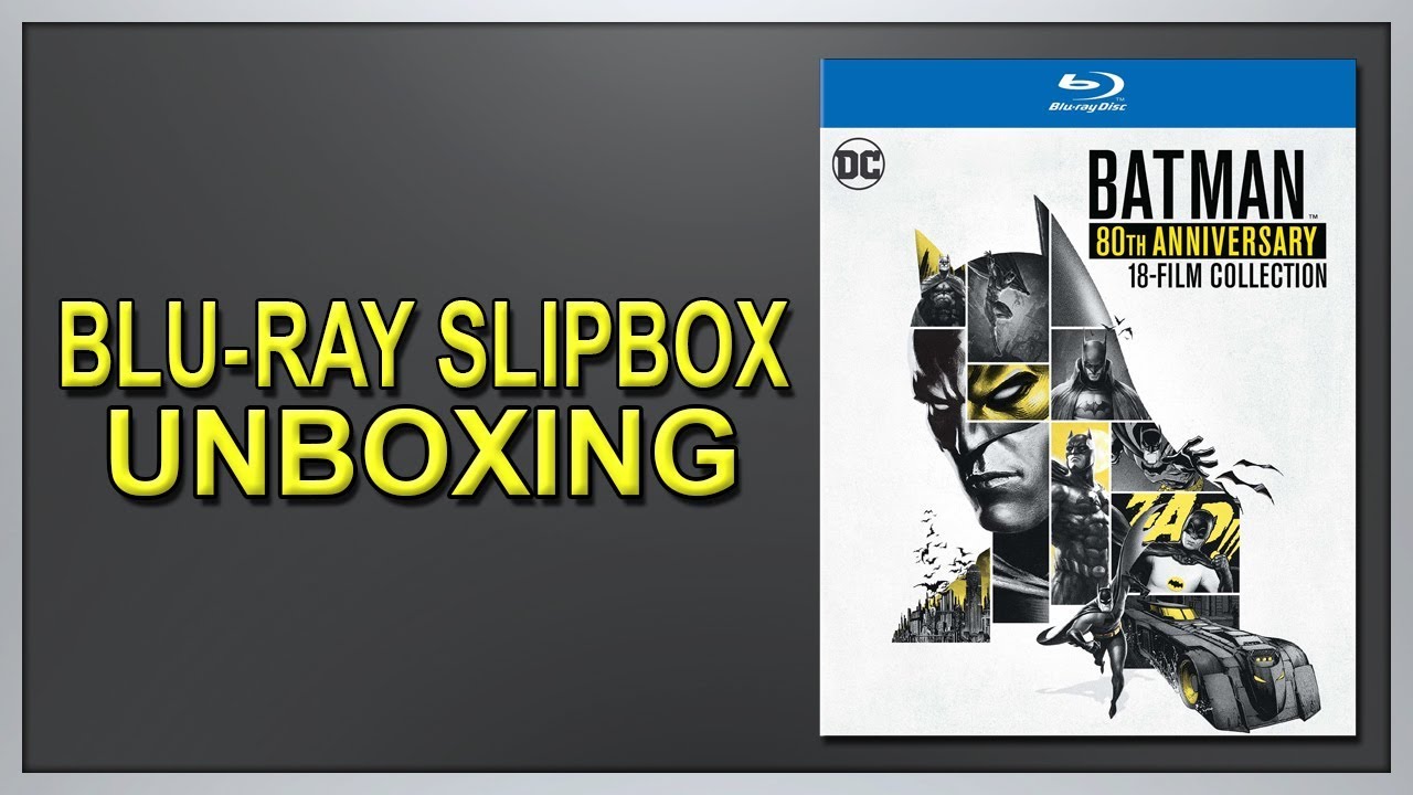 Распаковка Blu-ray Slipbox коллекции из 18 фильмов «Бэтмен: 80-я годовщина»