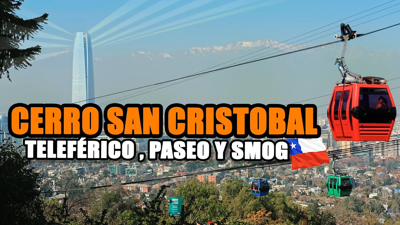 CHILE - CERRO SAN CRISTOBAL EN TELEFERICO y SMOG  - EL MEJOR VIDEO - #cerrosancristobal  #chile #4k