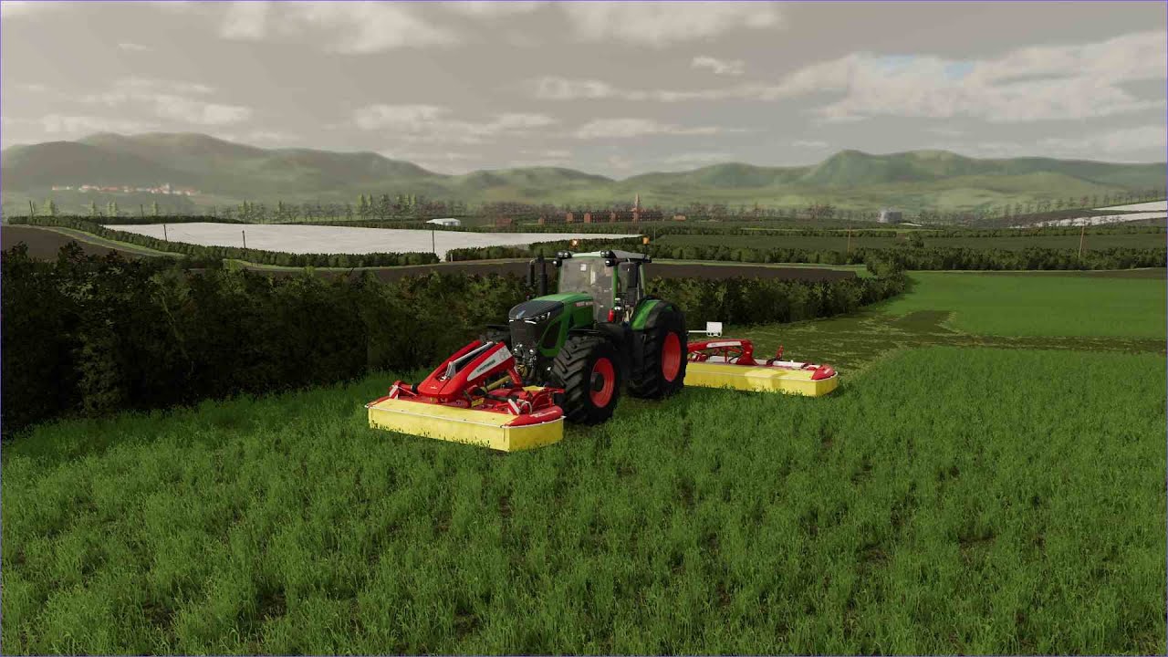 Grünland schnitt   Neuer Hofschlepper   