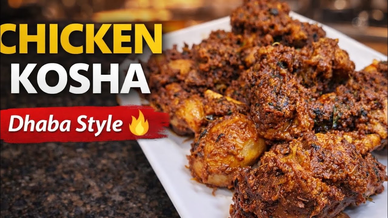 Chicken Kosha I No cream no butter I Dhaba Style Chicken I dry chicken recipe I spicy chicken