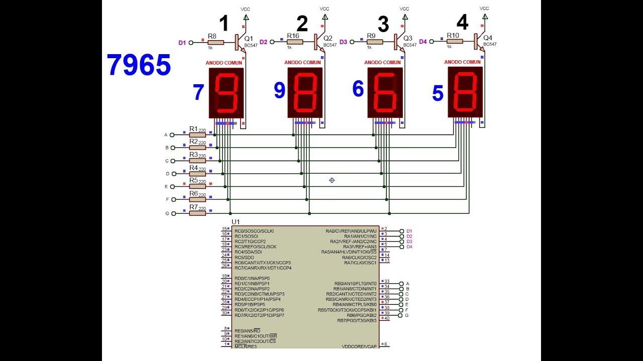 Tutorial 2: multiplexación de 4 display con microcontrolador PIC