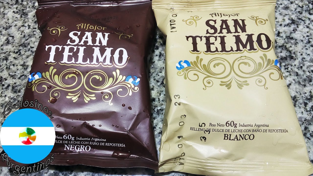 San Telmo Alfajores Blanco y Negro ( Turimar ) - Alfajor de Dulce de Leche con Baño sabor Chocolate