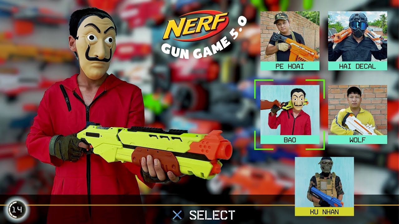 NERF GUN GAME 5.0 - Bắn S&uacute;ng G&oacute;c Nh&igrave;n Thứ Nhất | Nerf Fps