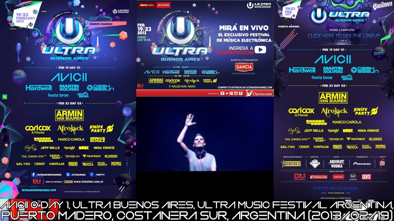 Avicii @ Ultra Buenos Aires, Ultra Music Festival Argentina, Puerto Madero, Argentina (2013/02/19)
