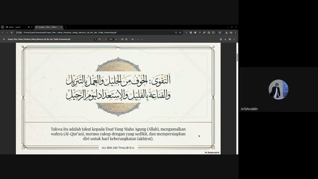 Arsitektur Takwa - Ngaji bareng ustadz Arfah