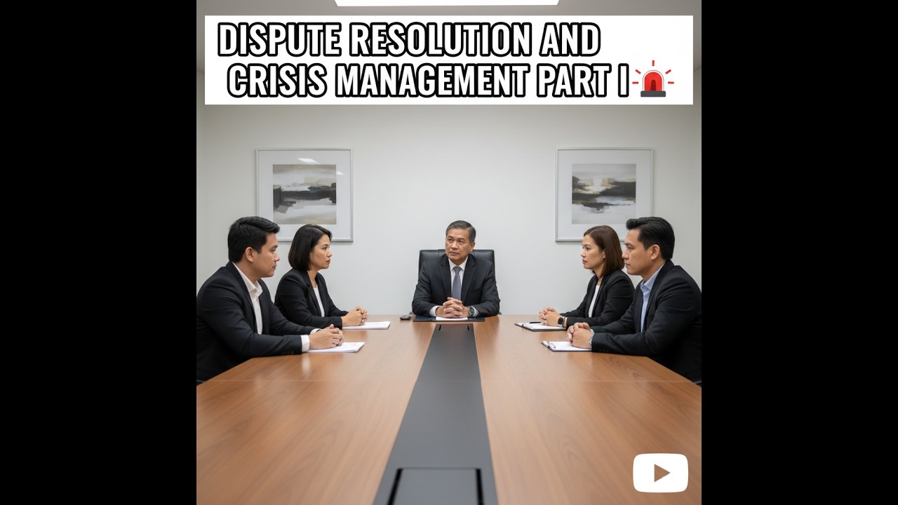 Lecture on Dispute Resolution and Crisis Management Part I.