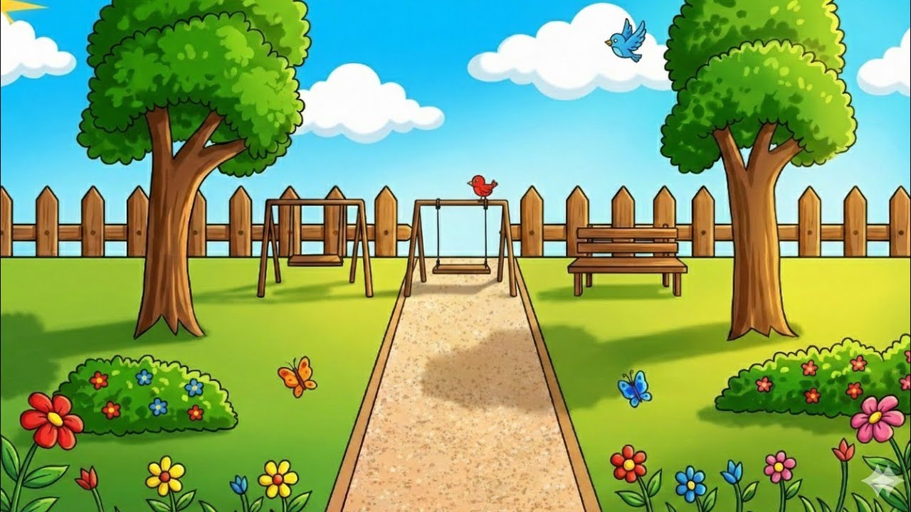 Garden Scenery Drawing Easy | How to Draw Easy Scenery Drawing |Flower Garden Scenery Drawing Easy ✨