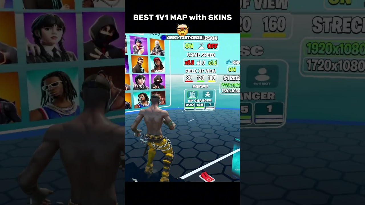 BEST 1v1 MAP WITH SKINS in Fortnite #foryou #fortnite #1v1