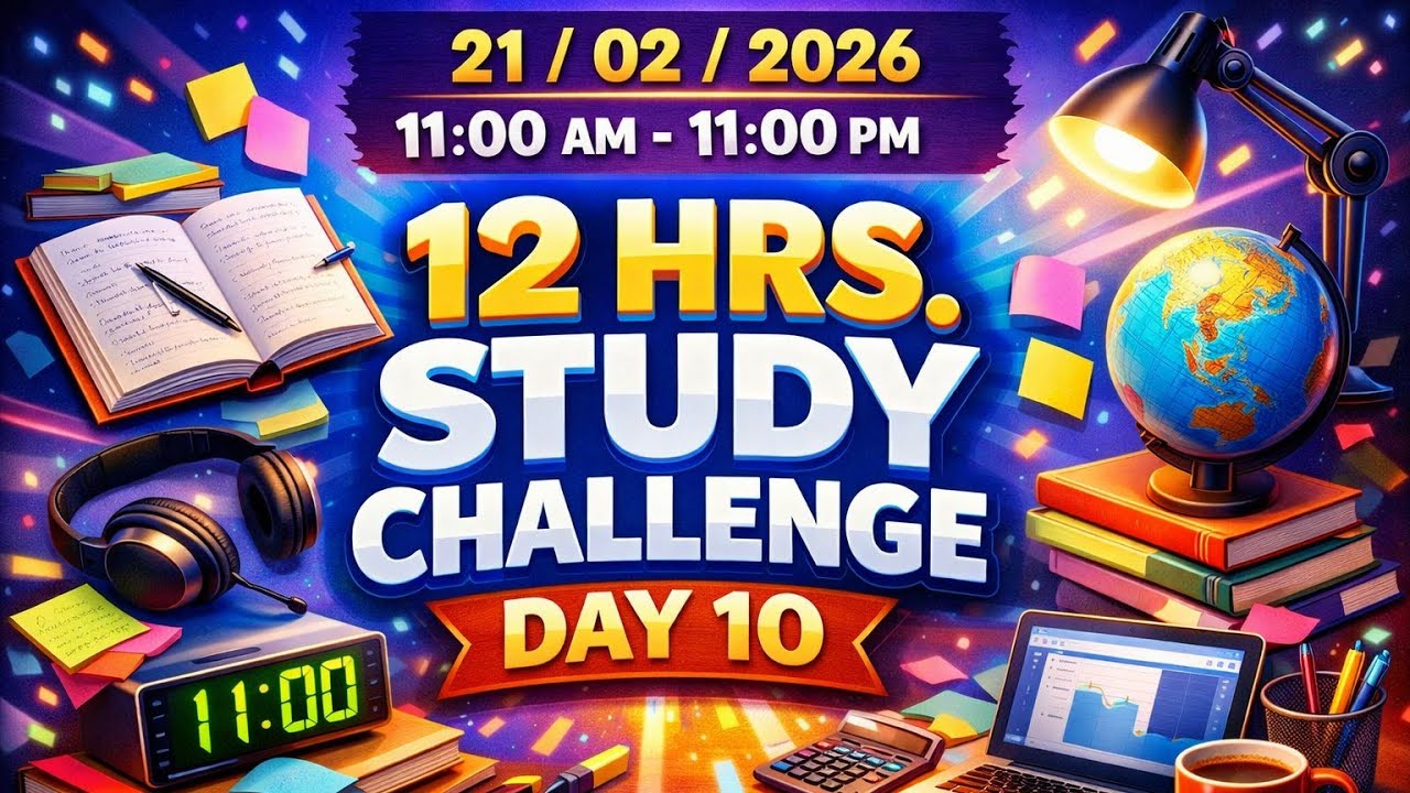 🔴 Live 12 Hour Study Challenge 💪 Day 10 | Full Focus Mode 🔥