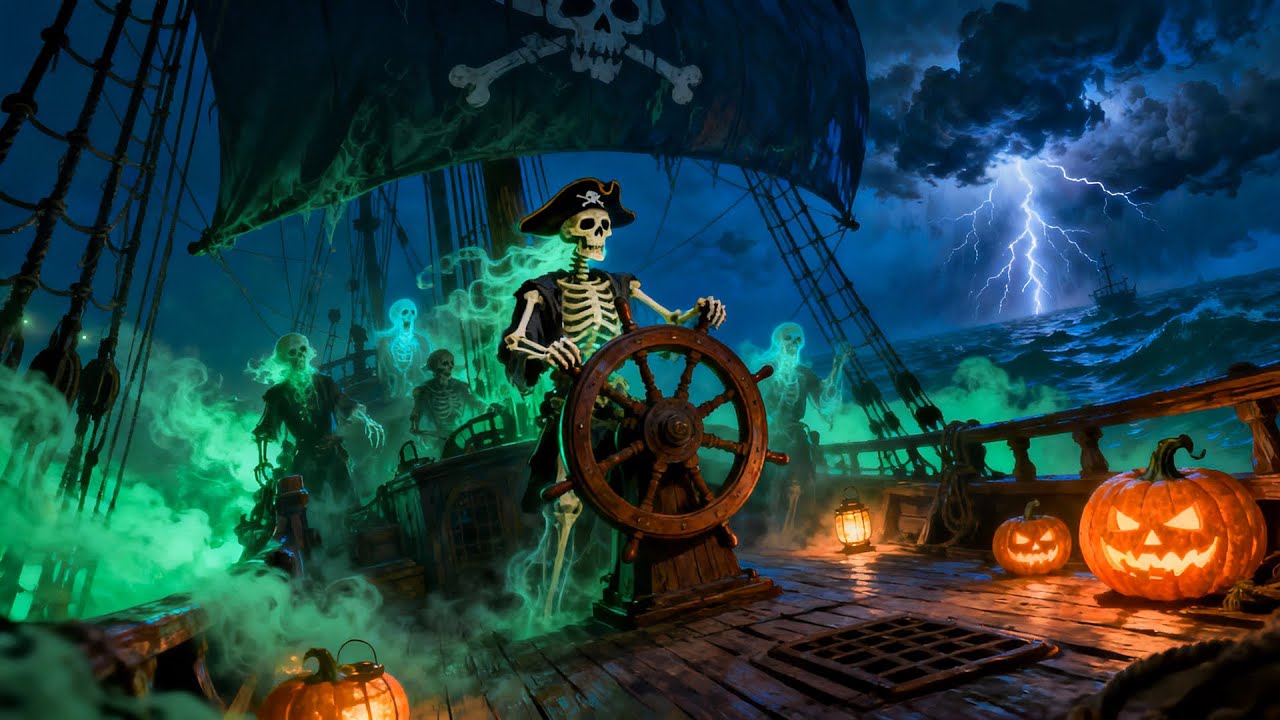 Best Relaxing Halloween Spooky Music 👻Haunted Pirate Ship 🎃 Halloween Music 2025, Spooky Music