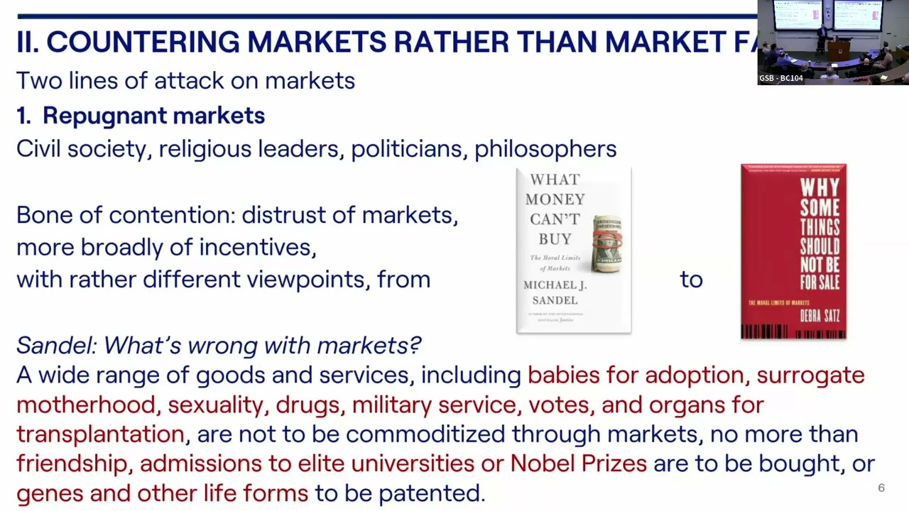 Professor Jean Tirole - Morality of Markets - November 20, 2025