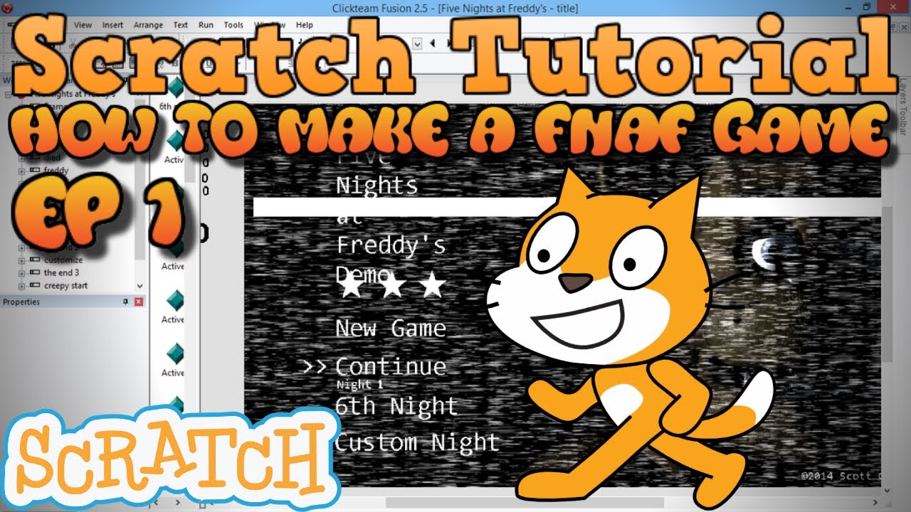 Титульный экран | Как создать игру FNAF в Scratch | Эпизод 1