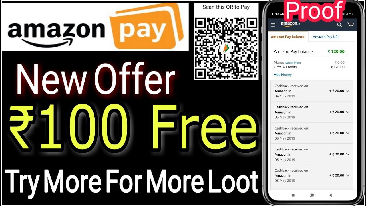 ₹100 Free From Amazon Pay,Amazon Pay New Upi offer 2019,Amazon Pay Balance Unlimited Trick