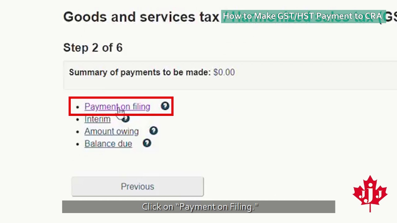 EP03 How to Make a GST HST Payment on CRA Website