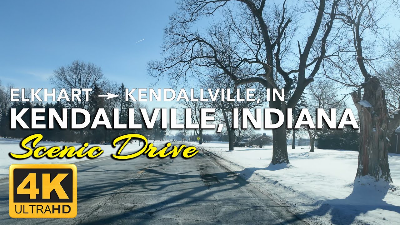 Scenic Winter Drive from Elkhart to Kendallville, Indiana | Snow Covers What the Roads Ignore