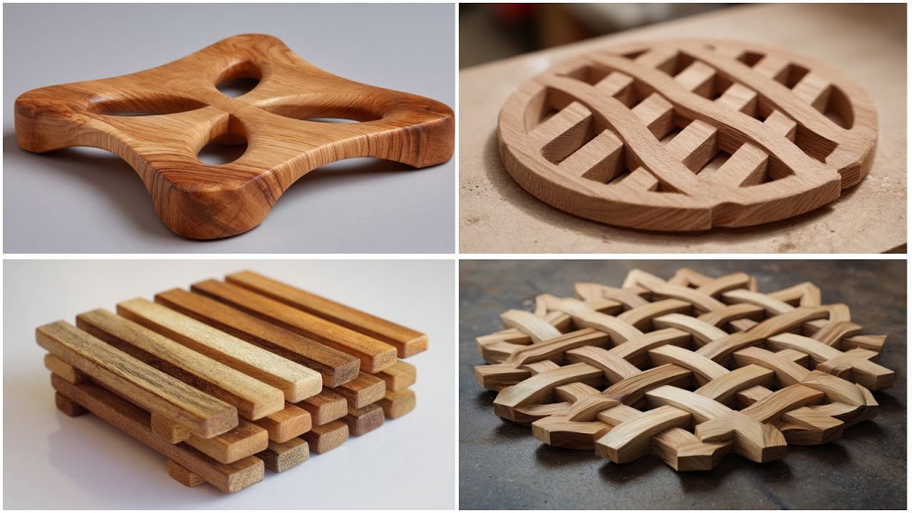 Более 100 идей деревянных подставок | Дизайн подставок под горячее в деревенском, современном и р...