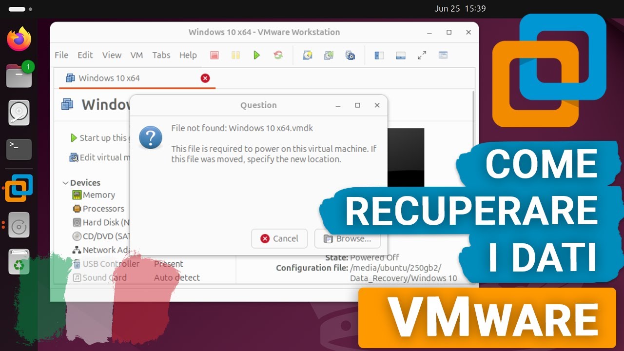 Come recuperare i dati dalle macchine virtuali VMware su Linux senza backup