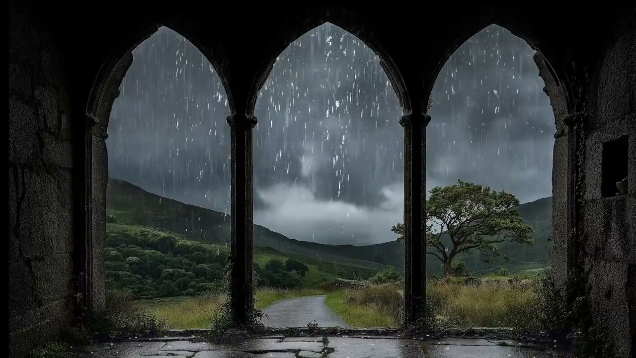 Game of Thrones Rainy Castle Window | Stormy Westeros Ambience for Deep Sleep & Focus (3 Hours)