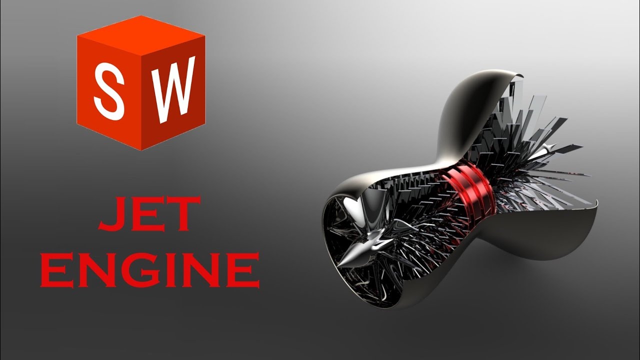 Solidworks TUTORIAL #72 How to design a JET GAS TURBINE