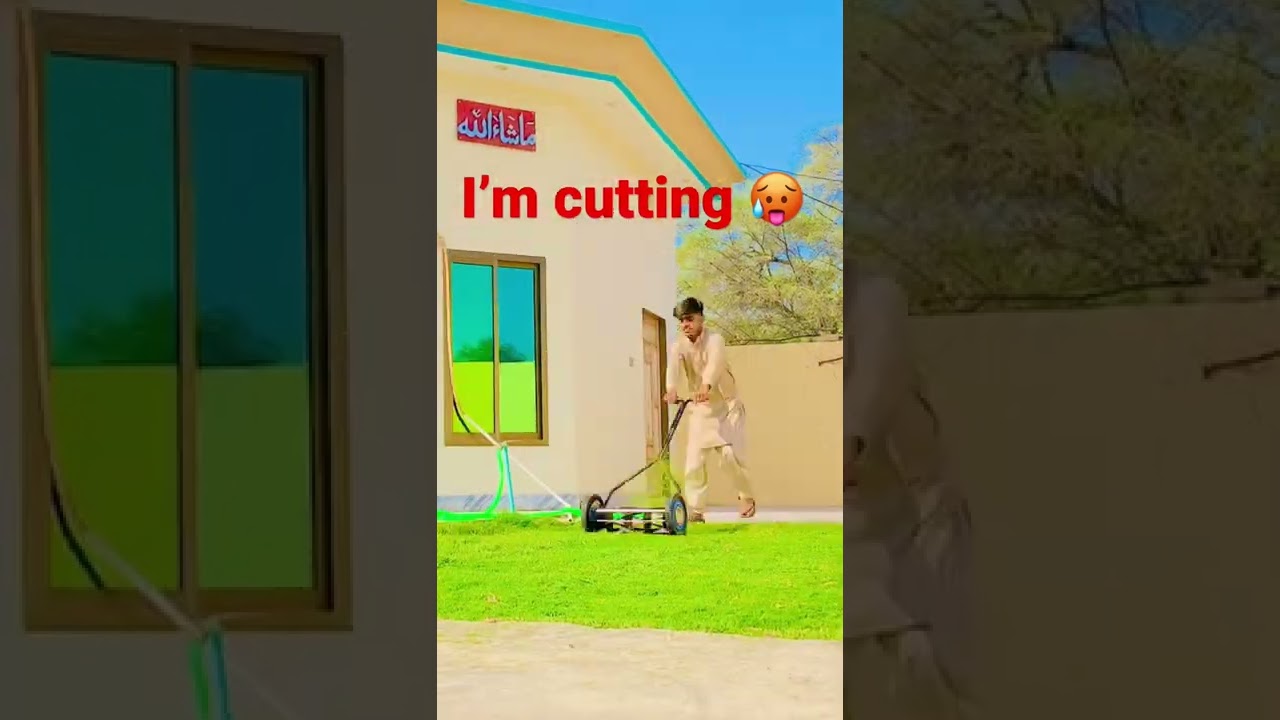 I’m cutting grass🙁😅