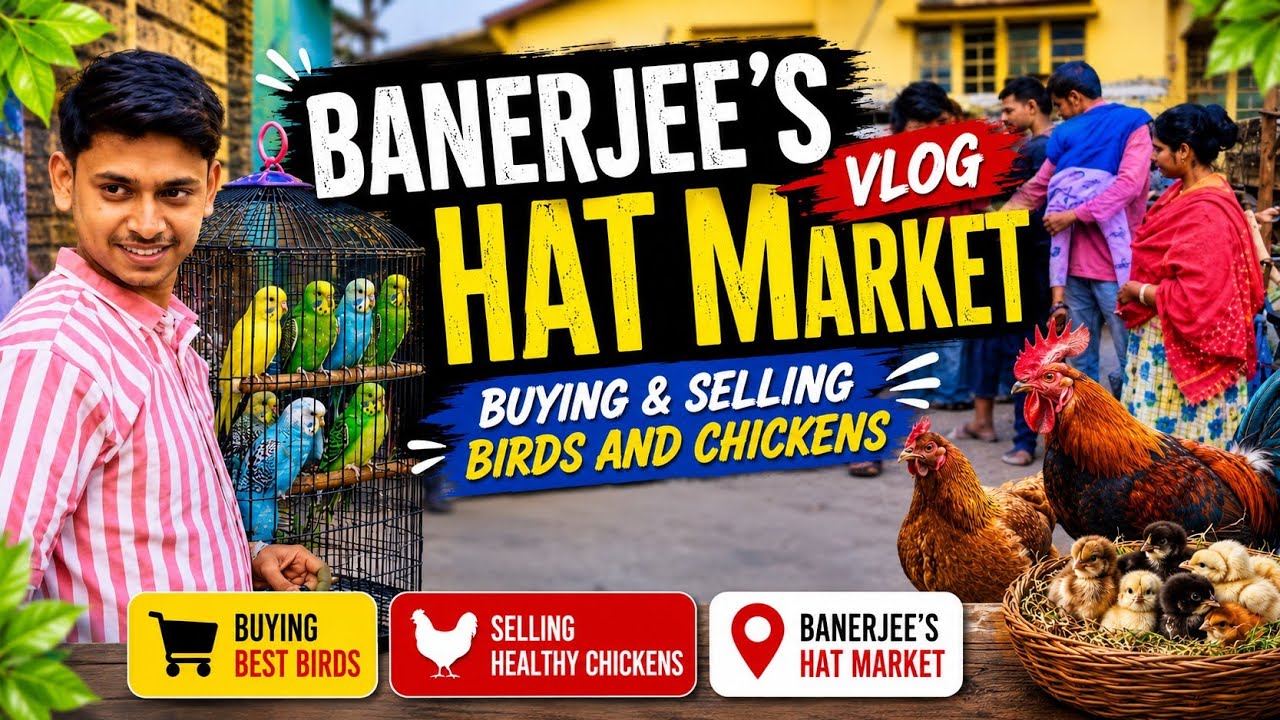 Banerjee's Hat Market Vlog | Buying & Selling Birds and Chickens 22/02/26 update price 