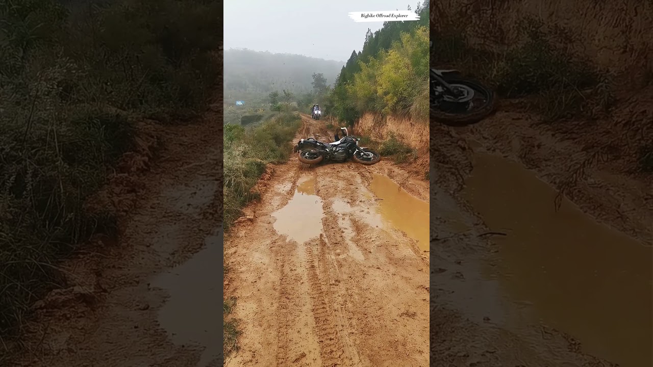 Every time I pull out my phone, he puts on a show in the mud! 🎬 #bikerproblems #ktm #fails
