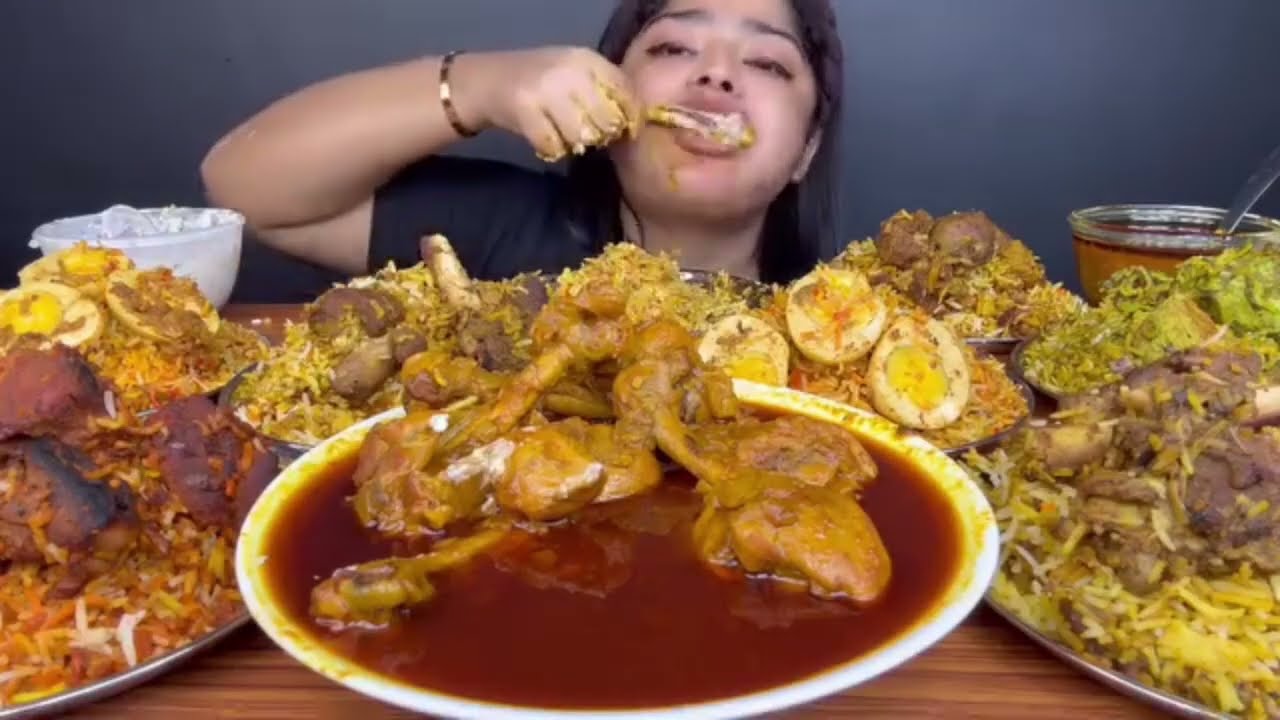 Eating chicken 